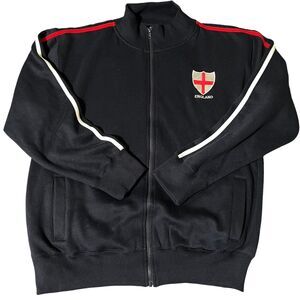 England National Team Jacket Mens XL Black Embroidered Dolmen Clothing
